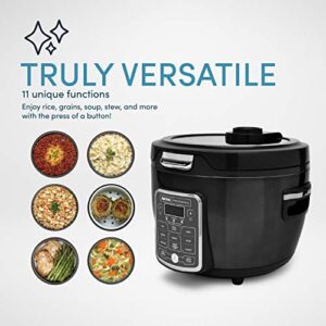 Aroma Professional ARC-1230B Grain, Oatmeal,Slow Cooker, Saute, Steam, Timer, 10 Cup Uncooked/20 Cup Cooked, Black