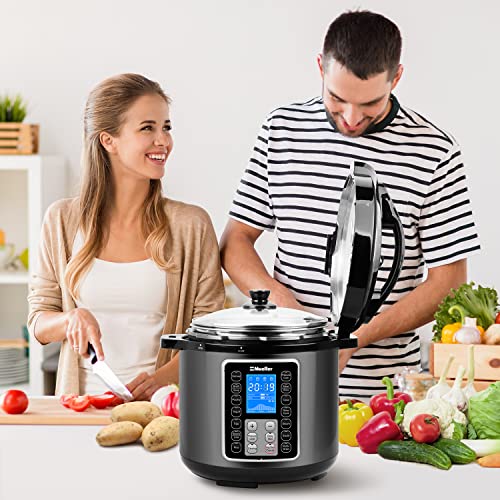 Mueller 6 Quart Pressure Cooker 10 in 1, Cook 2 Dishes at Once, Tempered Glass Lid incl, Saute,  Slow Cooker, Rice Cooker, Yogurt Maker and Much More