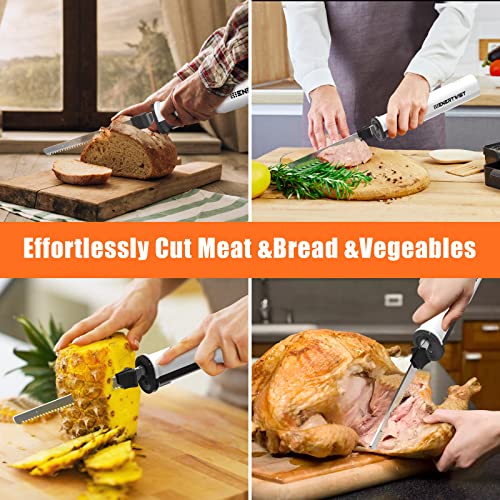 ENERTWIST Cordless Electric Carving Knife 1S Quick Start One-Hand Operation Easy to Use with Safety Lock Button for Carving Bread,Turkey, Poultry,Crafting Foam