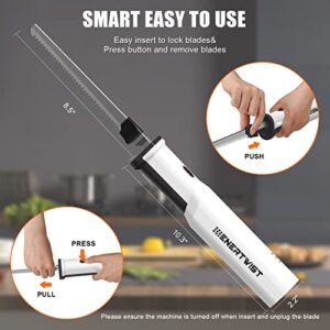 ENERTWIST Cordless Electric Carving Knife 1S Quick Start One-Hand Operation Easy to Use with Safety Lock Button for Carving Bread,Turkey, Poultry,Crafting Foam