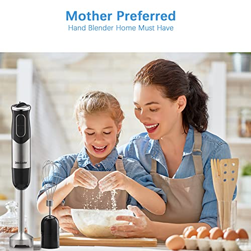 Liebe&Lecker Immersion Blender Handheld, 9-Speed Electric Hand Blender with Whisk, Milk Frother Attachments, 304 Stainless Steel emulsion blender with 500W Powerful Motor for Baby Food, Smoothies and more.