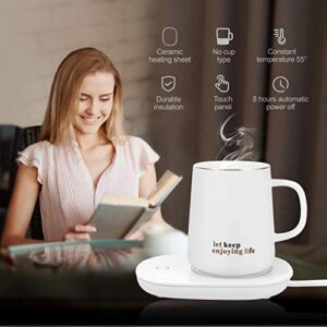 Coffee Mug Warmer, Cup Warmer for Desk Automatic Shut Off, Beverage Warmers with Touch Screen Switch for Coffee, Water, Milk, Tea