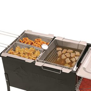 Free Standing Triple Deep Fryer-3 Basket Stainless Steel Propane Cooker-Fry Fish/Chicken-Taco Cart