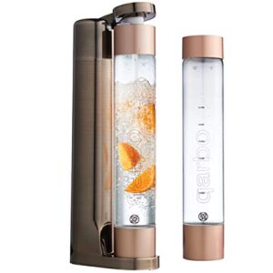 twenty39 qarbo – sparkling water maker and soda streaming carbonator machine for home infuses flavor while carbonating beverages with this seltzer fizzy water maker (bronze)