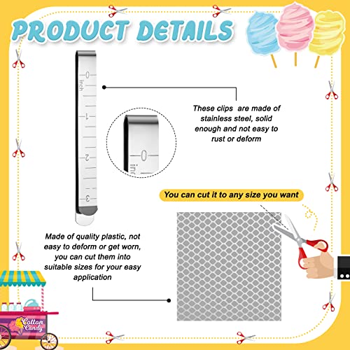 Juexica Sets Cotton Candy Mesh Clip Stabilizer Kit White Cotton Candy Machine Supplies Reusable Candy Making Accessories Compatible Cotton Candy Machine Candy Floss Maker Kitchen 4.25 x 0.5 inches