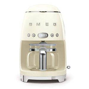 smeg retro style coffee maker machine, 17.3 x 12.8 x 11.3, cream
