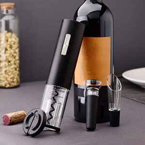 Electric Wine Opener Set, Rechargeable Automatic Wine Corkscrew Remover Kit, Cordless Electric Wine Bottle Opener with USB Charging Cable, Wine Pourer, Vacuum Stopper, Foil Cutter for Wine Lovers Gift