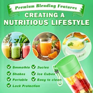 Portable Blender for Smoothies and Shakes,USB Rechargeable with 6 Stainless Steel Blades,Mini Blender with One Touche Operation,Made with BPA-free Material,Handheld Personal Size Blender for Kitchen,Travel and Sport