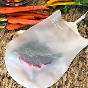 Platinum Pure - Large Reusable Sous Vide Bags - Set of 2 BPA Free Bags for Sous Vide Cooking - 100% Pure LFGB Platinum Silicone with no Fillers - Compatible with all immersion circulators, including Joule, Anova, ChefSteps, Kitchen Gizmo, Gramercy Kitchen