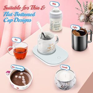 Coffee Mug Warmer, Coffee and Mug Warmer for Desk Auto Shut Off, Candle Cup Warmer with Heated Coffee Mug, Coffee Warmer with Mug Set for Tea Milk, Birthday Gifts for Women Mom Girl