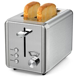 toasters 2 slice best rated prime, whall stainless steel,bagel toaster – 6 bread shade settings,bagel/defrost/cancel function,1.5in wide slots,removable crumb tray,for various bread types (850w）