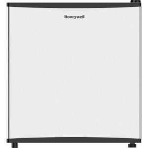 Honeywell Compact Refrigerator 1.6 Cu Ft Mini Fridge with Freezer, Single Door, Low noise, for Bedroom, Office, Dorm with Adjustable Temperature Settings, Stainless Steel