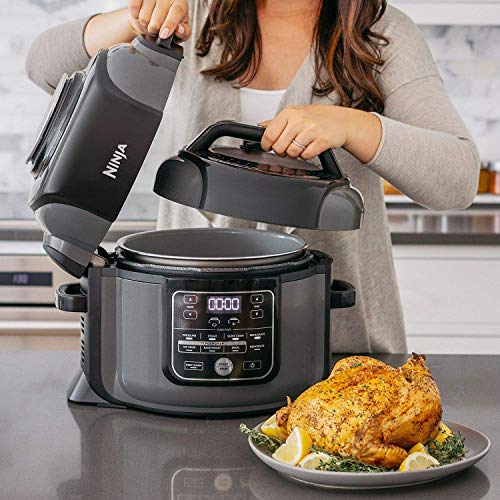 Ninja OP305 Foodi 6.5 Quart Pressure Cooker That Crisps, Steamer & Air Fryer with TenderCrisp Technology Multi-Cooker and Fryer All-in-One (Renewed)