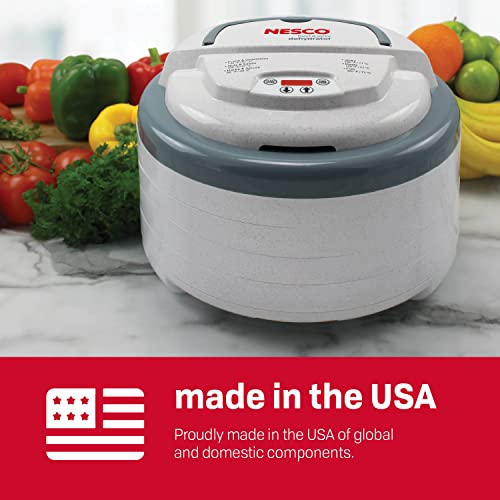 Nesco FD-79 Snackmaster Pro Digital Food Dehydrator for Snacks, Fruit, Beef Jerky, Meat, Vegetables & Herbs, Gray, 4 Trays