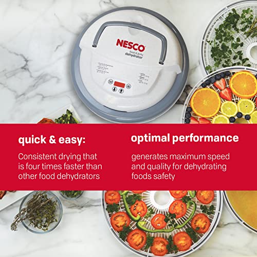 Nesco FD-79 Snackmaster Pro Digital Food Dehydrator for Snacks, Fruit, Beef Jerky, Meat, Vegetables & Herbs, Gray, 4 Trays