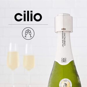 Cilio Stainless Steel Champagne Sealer, Bottle Stopper for Sealing Champagne Bottles Large