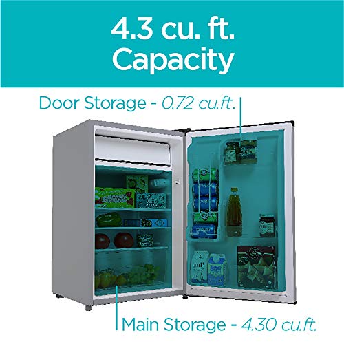 BLACK+DECKER BCRK43V Compact Refrigerator Energy Star Single Door Mini Fridge with Freezer, 4.3 Cubic Ft., VCM