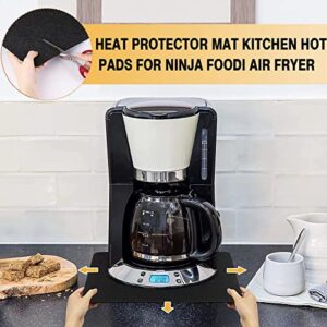 Air Fryer Heat Resistant Mat, 4 Pcs Kitchen Countertop Heat Protector Mats, Non-slip 12” x 16” Silicone Appliance Slider for Ninja Foodi Air Fryer Toaster Oven Coffee Maker Blender