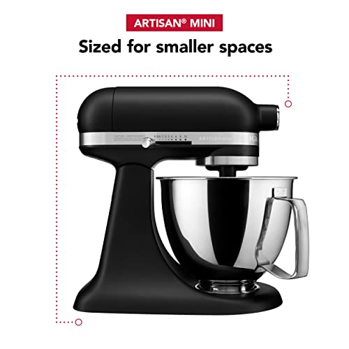 Kitchenaid Artisan Mini Plus 3.5-Qt. Tilt-Head Stand Mixer with Flex Edge Beater, Black Matte