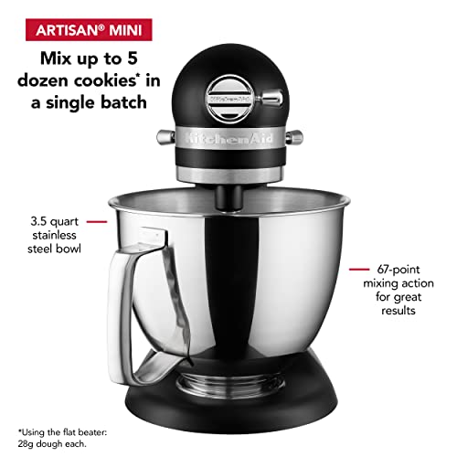 Kitchenaid Artisan Mini Plus 3.5-Qt. Tilt-Head Stand Mixer with Flex Edge Beater, Black Matte