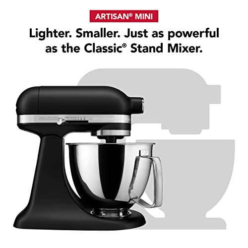 Kitchenaid Artisan Mini Plus 3.5-Qt. Tilt-Head Stand Mixer with Flex Edge Beater, Black Matte