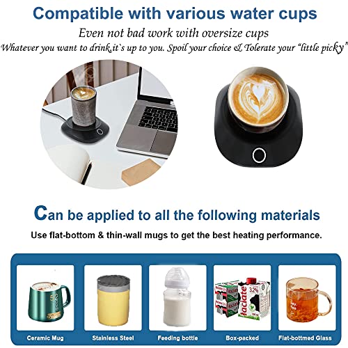 Coffee Mug Warmer Smart Beverage Warmer,Coffee Cup Warmer for Desk with Auto Shut Off Mug Heater & Detachable Cable,Milk Tea Cocoa Candle Warmer Heating Plate,Coffee Warmer for Desk Office Home Gift