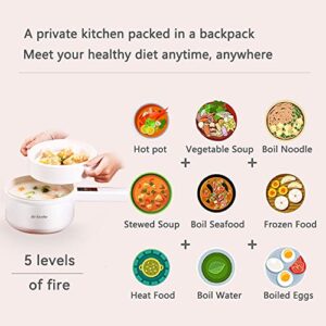 Drizzle Electric Hot Pot Cooker Steamer 1.8L - Multifunctional Non-stick Pan - Dormitory Office Portable Ramen Cooker Steamer Boil Dry Protection - Suitable For Noodles Steak Cooker Eggs Stir-Frying Pasta Oatmeal Smart Button