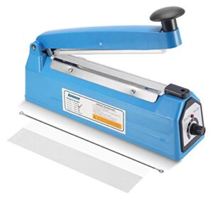 konmee 8 inches impulse commercial bag sealers heat sealing machine for mylar cereal plastics polythene bags with one repair kit
