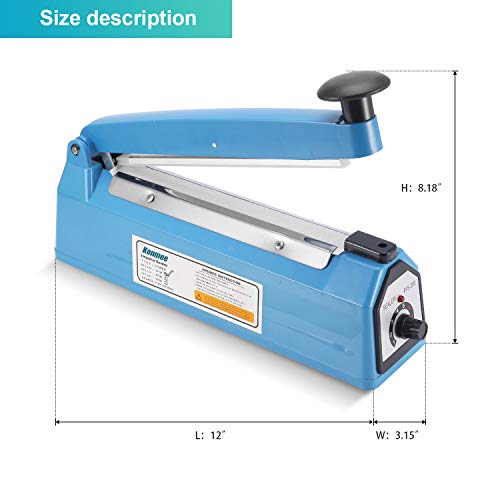 Konmee 8 Inches Impulse Commercial Bag Sealers Heat Sealing Machine for Mylar Cereal Plastics Polythene Bags with One Repair Kit