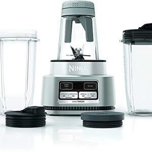 Ninja Foodi SS100 Stainless Steel Smoothie Blender Bowl Maker and Nutrient Extractor with 24-Oz Nutrient Extraction Cup, To-Go Lids and Hybrid Blades