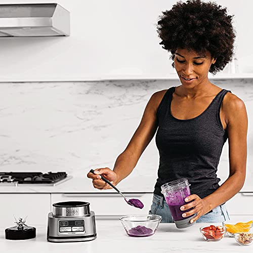 Ninja Foodi SS100 Stainless Steel Smoothie Blender Bowl Maker and Nutrient Extractor with 24-Oz Nutrient Extraction Cup, To-Go Lids and Hybrid Blades