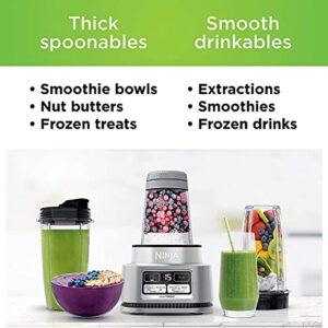 Ninja Foodi SS100 Stainless Steel Smoothie Blender Bowl Maker and Nutrient Extractor with 24-Oz Nutrient Extraction Cup, To-Go Lids and Hybrid Blades