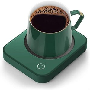 mug warmer for desk, coffee mug warmer with auto shut off, anbanglin coffee warmer for coffee milk tea, candle wax cup warmer heating plate (green-no mug)