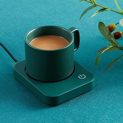 Mug Warmer for Desk, Coffee Mug Warmer with Auto Shut Off, ANBANGLIN Coffee Warmer for Coffee Milk Tea, Candle Wax Cup Warmer Heating Plate (Green-NO Mug)