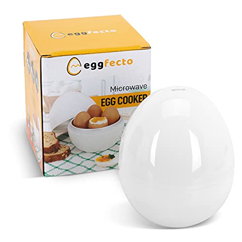 EggFecto Egg Cooker for Microwave - 4 Egg Capacity Microwave Egg Cooker for Hard Boiled Eggs | Food-Grade Soft, Medium and Hard Boiled Egg Cooker | Easy to Use Rapid Egg Boiler for Hard Boiled Eggs