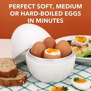 EggFecto Egg Cooker for Microwave - 4 Egg Capacity Microwave Egg Cooker for Hard Boiled Eggs | Food-Grade Soft, Medium and Hard Boiled Egg Cooker | Easy to Use Rapid Egg Boiler for Hard Boiled Eggs