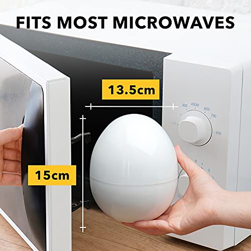 EggFecto Egg Cooker for Microwave - 4 Egg Capacity Microwave Egg Cooker for Hard Boiled Eggs | Food-Grade Soft, Medium and Hard Boiled Egg Cooker | Easy to Use Rapid Egg Boiler for Hard Boiled Eggs