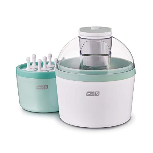 DASH Everyday Ice Cream Maker for Gelato, Sorbet, Frozen Yogurt + Popsicles, with Mixing Bowl & Popsicle Molds + Recipe Book, 1 Quart - Aqua