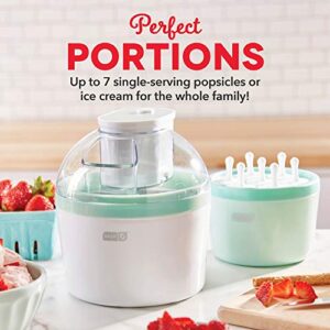 DASH Everyday Ice Cream Maker for Gelato, Sorbet, Frozen Yogurt + Popsicles, with Mixing Bowl & Popsicle Molds + Recipe Book, 1 Quart - Aqua