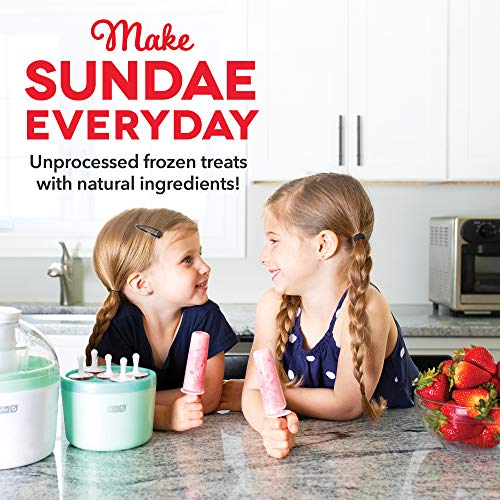 DASH Everyday Ice Cream Maker for Gelato, Sorbet, Frozen Yogurt + Popsicles, with Mixing Bowl & Popsicle Molds + Recipe Book, 1 Quart - Aqua