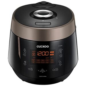 cuckoo crp-p1009sb | 10-cup (uncooked) pressure rice cooker | 12 menu options: quinoa, oatmeal, gaba/brown rice & more, made in korea | black/copper