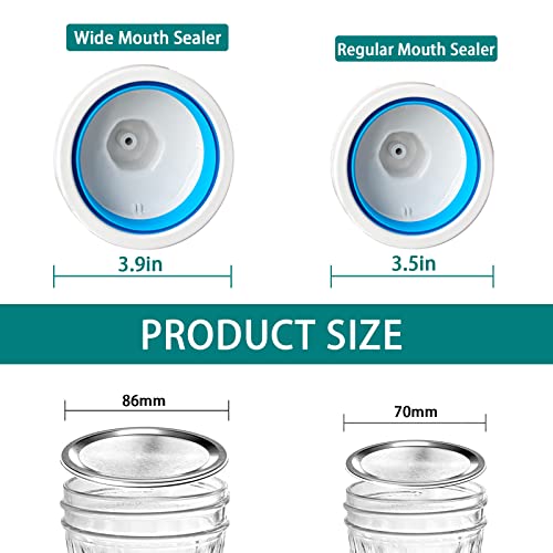 Mason Jar Vacuum Sealer,Vacuum Sealing Kit for Wide-Mouth & Regular-Mouth Mason Jars，Canning Sealer with Jar Attachment Hose and Manual Vacuum Pump