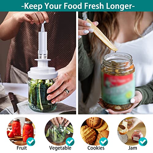 Mason Jar Vacuum Sealer,Vacuum Sealing Kit for Wide-Mouth & Regular-Mouth Mason Jars，Canning Sealer with Jar Attachment Hose and Manual Vacuum Pump