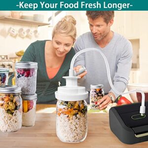 Mason Jar Vacuum Sealer,Vacuum Sealing Kit for Wide-Mouth & Regular-Mouth Mason Jars，Canning Sealer with Jar Attachment Hose and Manual Vacuum Pump