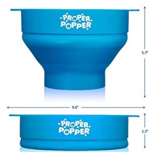 The Original Proper Popper Microwave Popcorn Popper, Silicone Popcorn Maker, Collapsible Bowl BPA Free & Dishwasher Safe - (Turquoise)