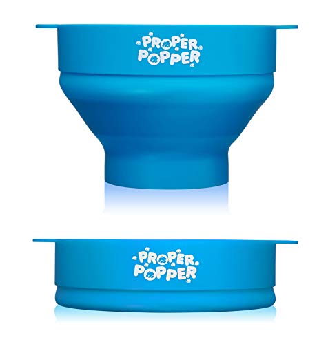 The Original Proper Popper Microwave Popcorn Popper, Silicone Popcorn Maker, Collapsible Bowl BPA Free & Dishwasher Safe - (Turquoise)