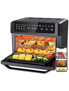 gevi air fryer toaster oven combo, large digital led screen convection oven with rotisserie and dehydrator, extra large capacity countertop oven with online recipes