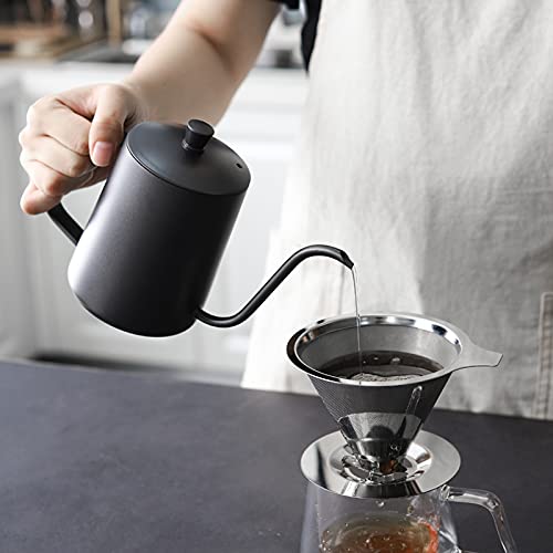 VEVOK CHEF Pour Over Coffee Kettle Mini 20 OZ Gooseneck Kettle Spout Coffee Pots Drip Coffee Maker Kettle Long Narrow Stainless Steel Pour Over Kettle