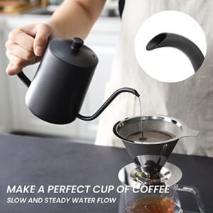 VEVOK CHEF Pour Over Coffee Kettle Mini 20 OZ Gooseneck Kettle Spout Coffee Pots Drip Coffee Maker Kettle Long Narrow Stainless Steel Pour Over Kettle