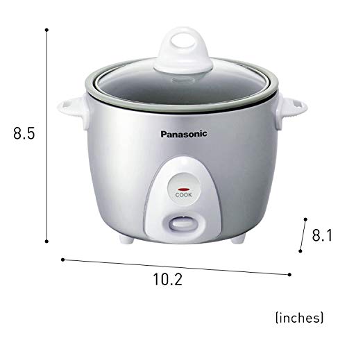 Panasonic SR-G06FGL Rice, Steamer & Multi-Cooker, 3-Cup (Uncooked), 3 Cups 6 Cups Cooked, Silver